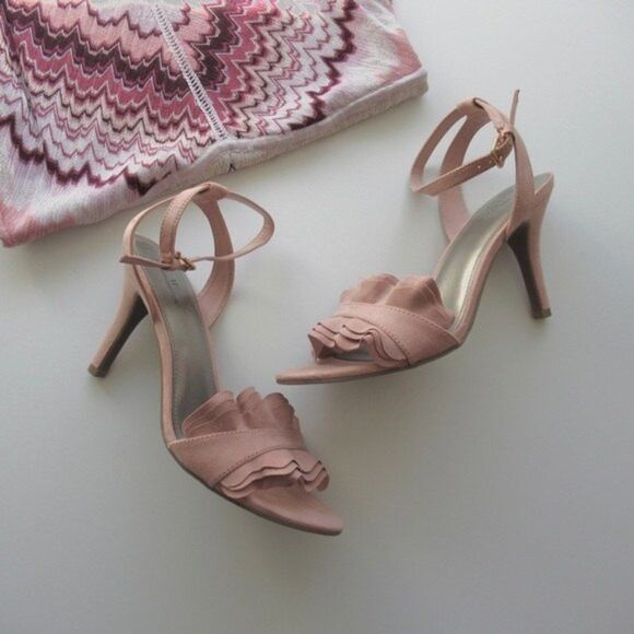 Open Toe Blush Ruffle Sandal - Picture 1 of 7